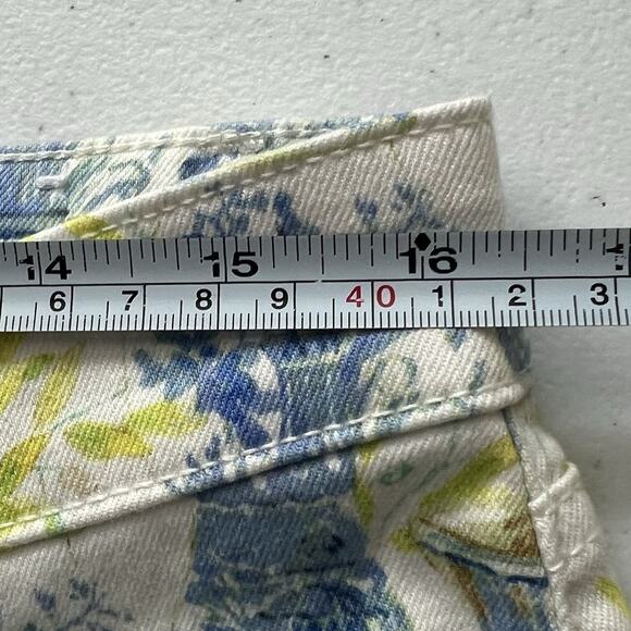 Talbots Jeans Womens Slim Ankle 10 Blue Green Watercolor Vases Pants Stretch++ - Picture 12 of 15